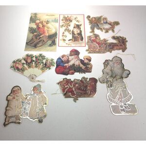 Vintage Christmas Ephemera Ornament Tag Lot Merrimack Hallmark Die Cut 14pc